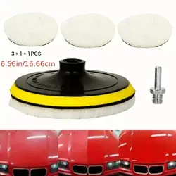 Universal Car Polish Pad Disc Imitated Wool Car Body Waxing Polishing Soft Pad Buffer Polisher Auto Care Tools Accessories