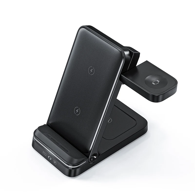

Foldable Wireless Charger 3 in One Portable Holder Portable Fast Charging Wireless Phone Charger for iPhone Samsung Airpods