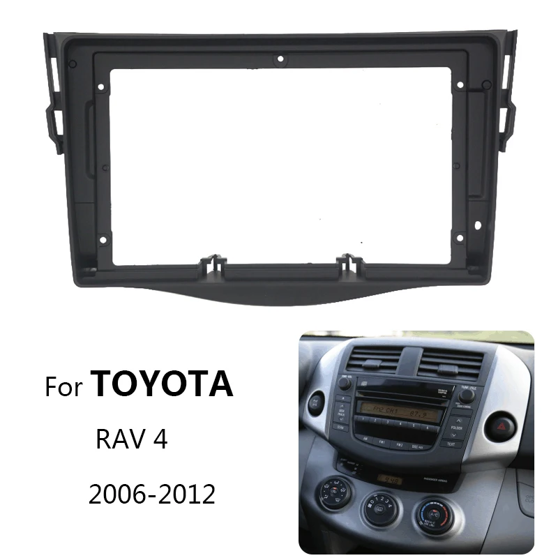 9 Inch Car Radio Fascia For Toyota RAV 4 2006-2012 Stereo Panel Mounting Bezel Faceplate Center Console Holder Frame Dash Kit