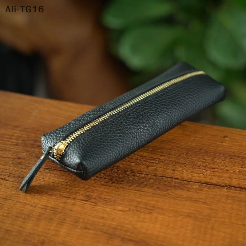 (YY) 1 قطعة حقيبة النظارات الجلدية الناعمة المحمولة مخزن للمكياج حقيبة المحافظ حقيبة أدوات مكتبية السفر سستة حقيبة لمستحضرات التجميل نظارات الشمس #5