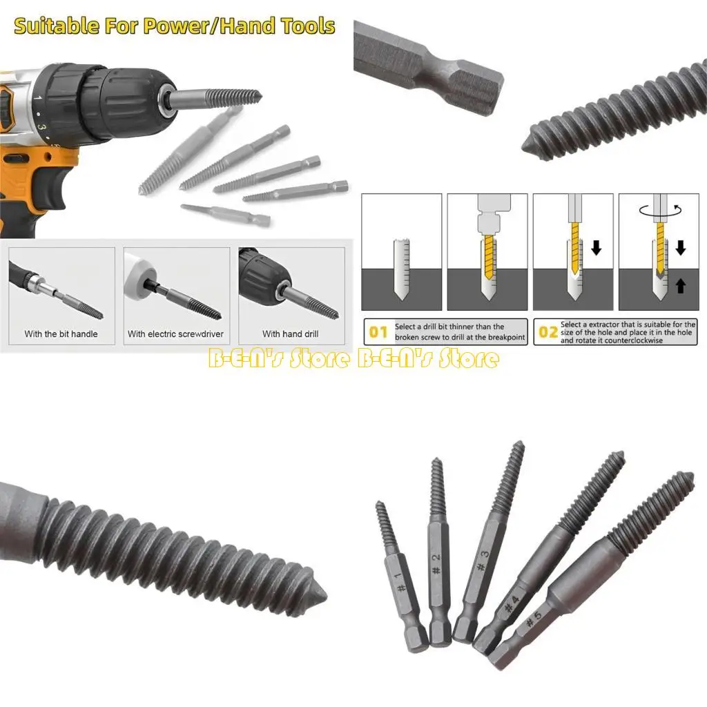 

Y1AD Damaged Screw Extractor Easy Out Bolt Extractor Shank Spanners Remove Tool