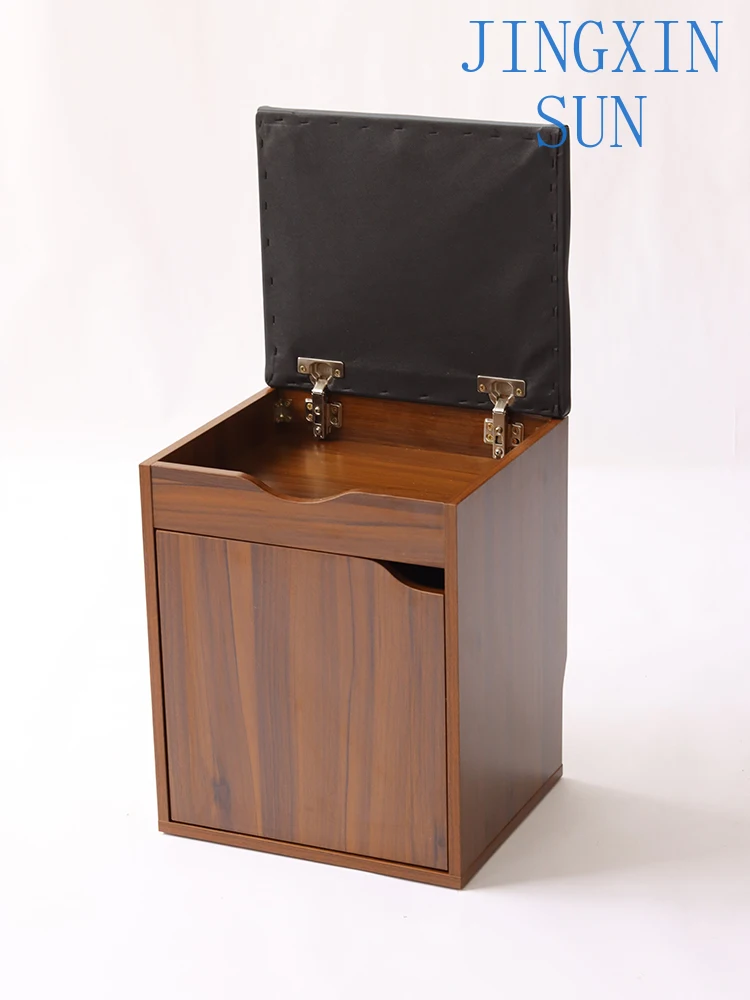 Walnut simple small shoe cabinet, shoe change stool, storage, entry into the door,