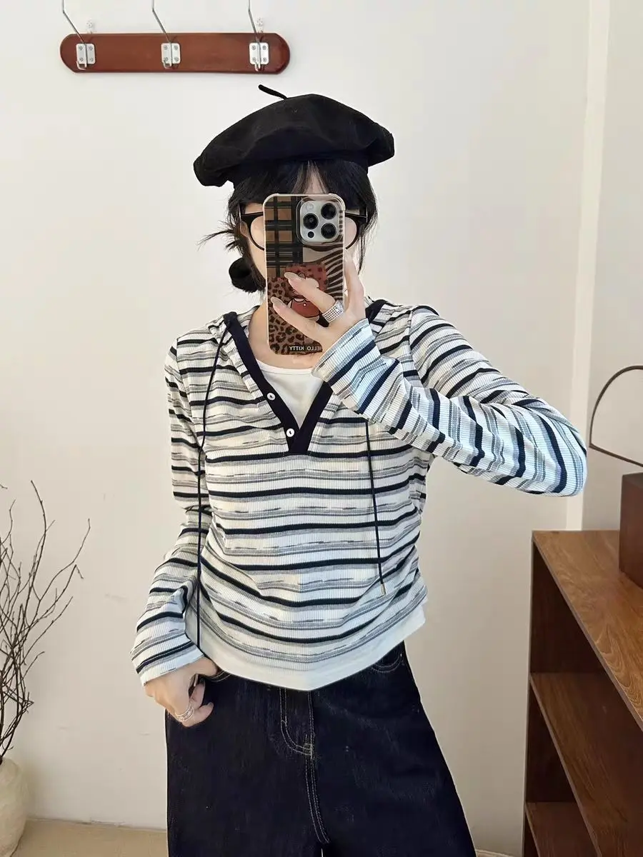 هودي نسائي طويل الأكمام بقصة ضيقة، قميص أساسي للربيع، إصدار جديد، مريح وقابل للتنفس للارتداء اليومي