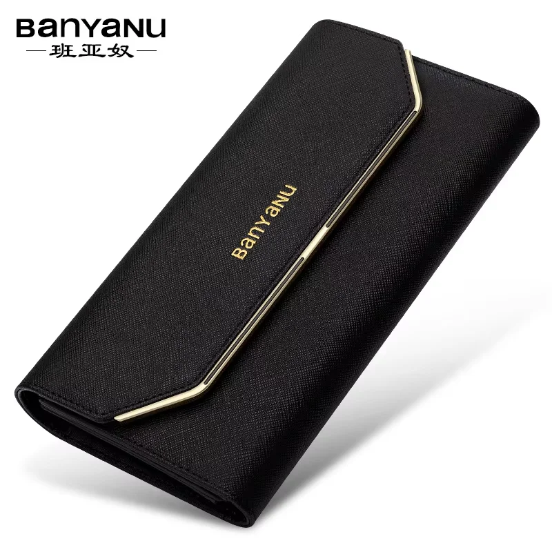 Fashion Ladies Genuine Leata'cher Wallet RFID Long Clutch Purse for Women Multi Card Holder Triple Fold Skin Phone Money Clip 20