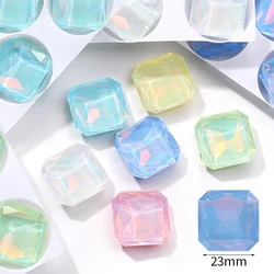 23mm Square Glass Rhinestone for Jewelry Making and Crafts DIY Crystal Stones Wedding Dresses Bag Clothing Decoration Big Gems