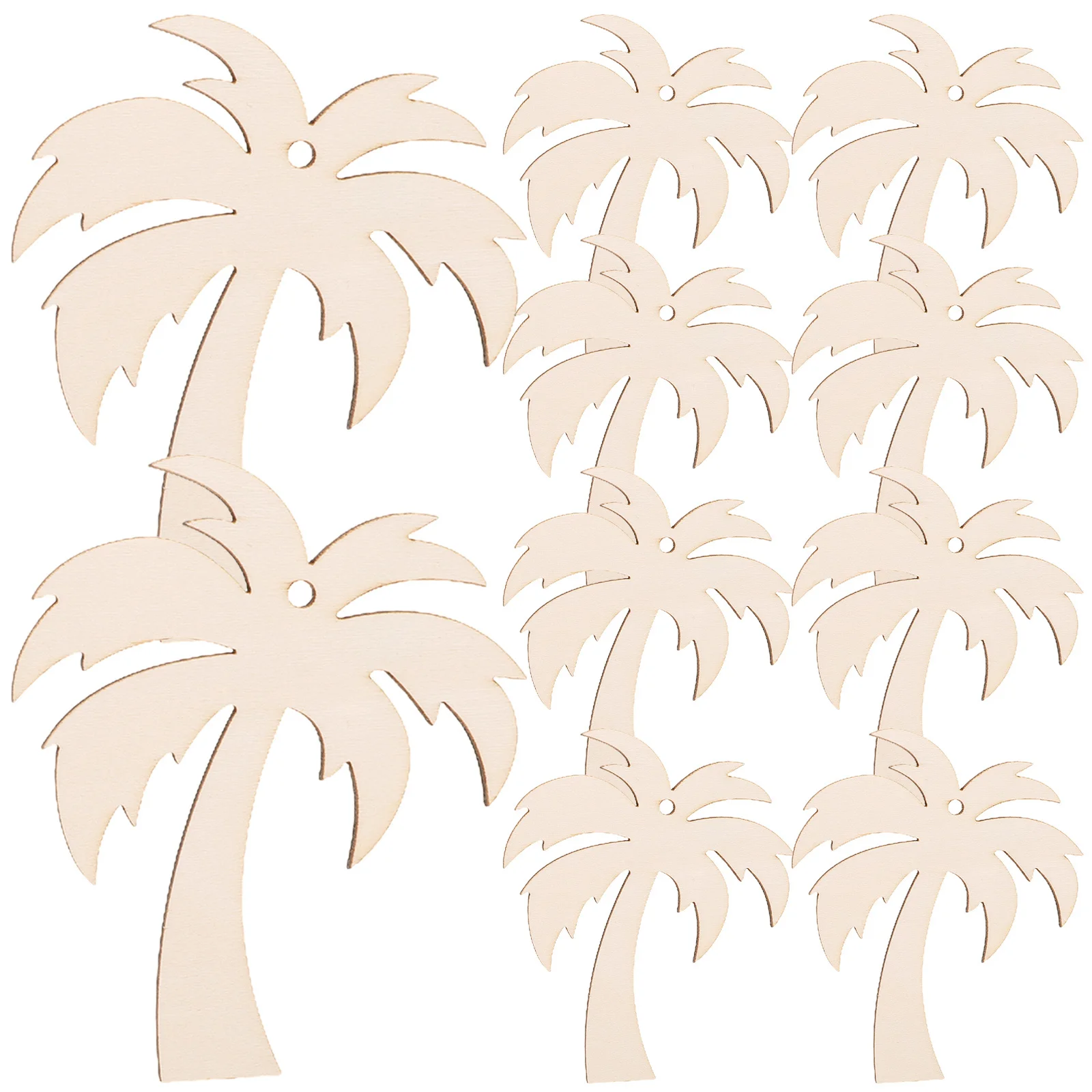 

20pcs Palm Tree Wood Cutouts Unfinished Natural Wooden Slices For Diy Painting Crafts Decorations Kids Art Projects Blank Palm