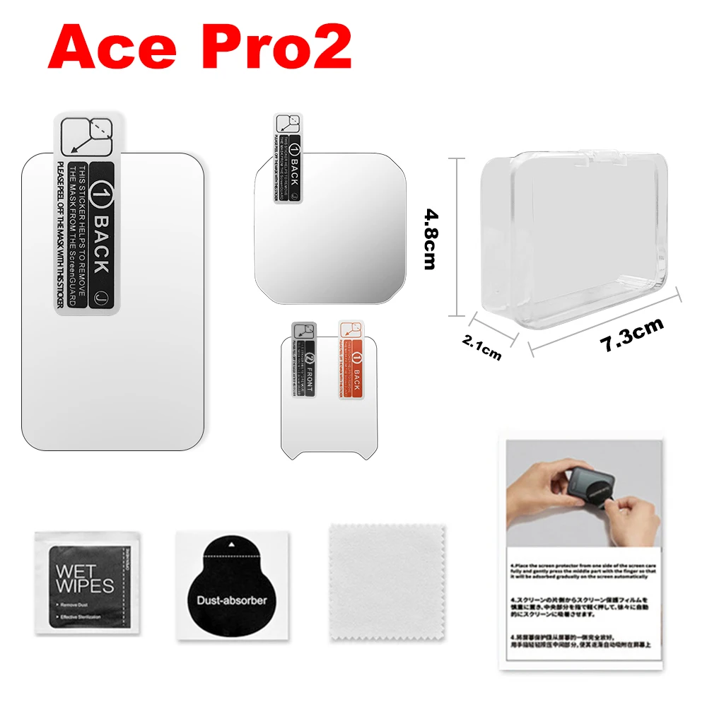 

Lens Screen Protector appliable for Insta360 Ace Pro2 LCD Screen + Insta 360 Ace Pro 2 Front Screen Tempered Glass Bubble Free