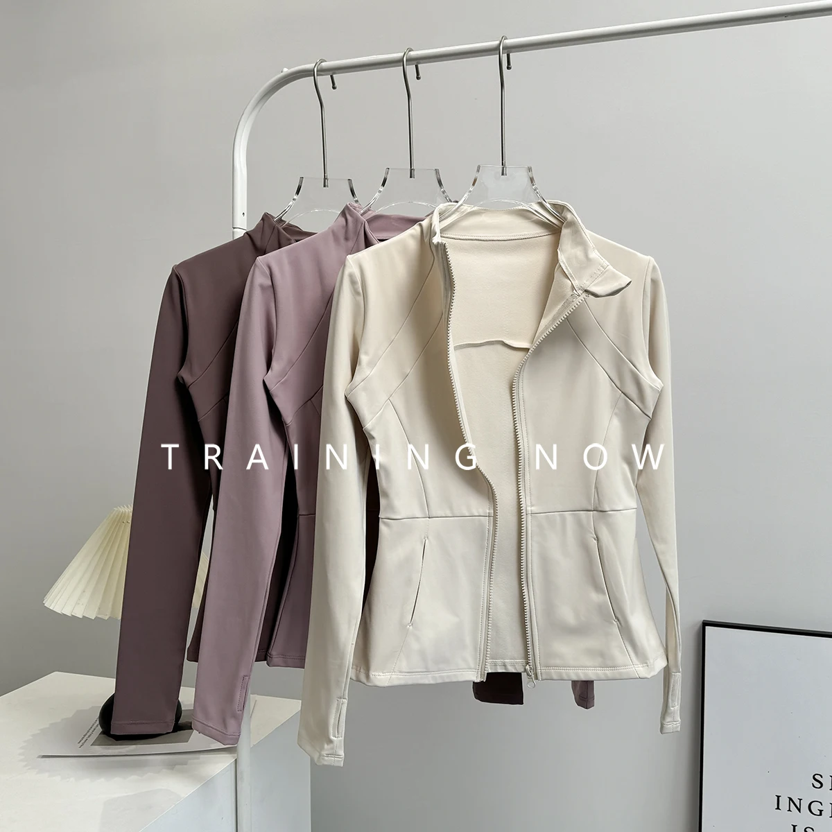 

Fitness jacket for women in autumn internet celebrity slimming zipper sports long-sleeved training clothes tight running yoga