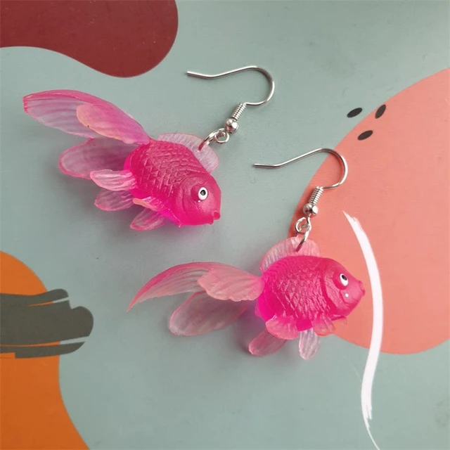 Handmade Fish Earrings 5 Colours Choose From Plastic Emulation Goldfish Earrings Funky Earrings Quirky Earrings Fashion Jewelry AliExpress