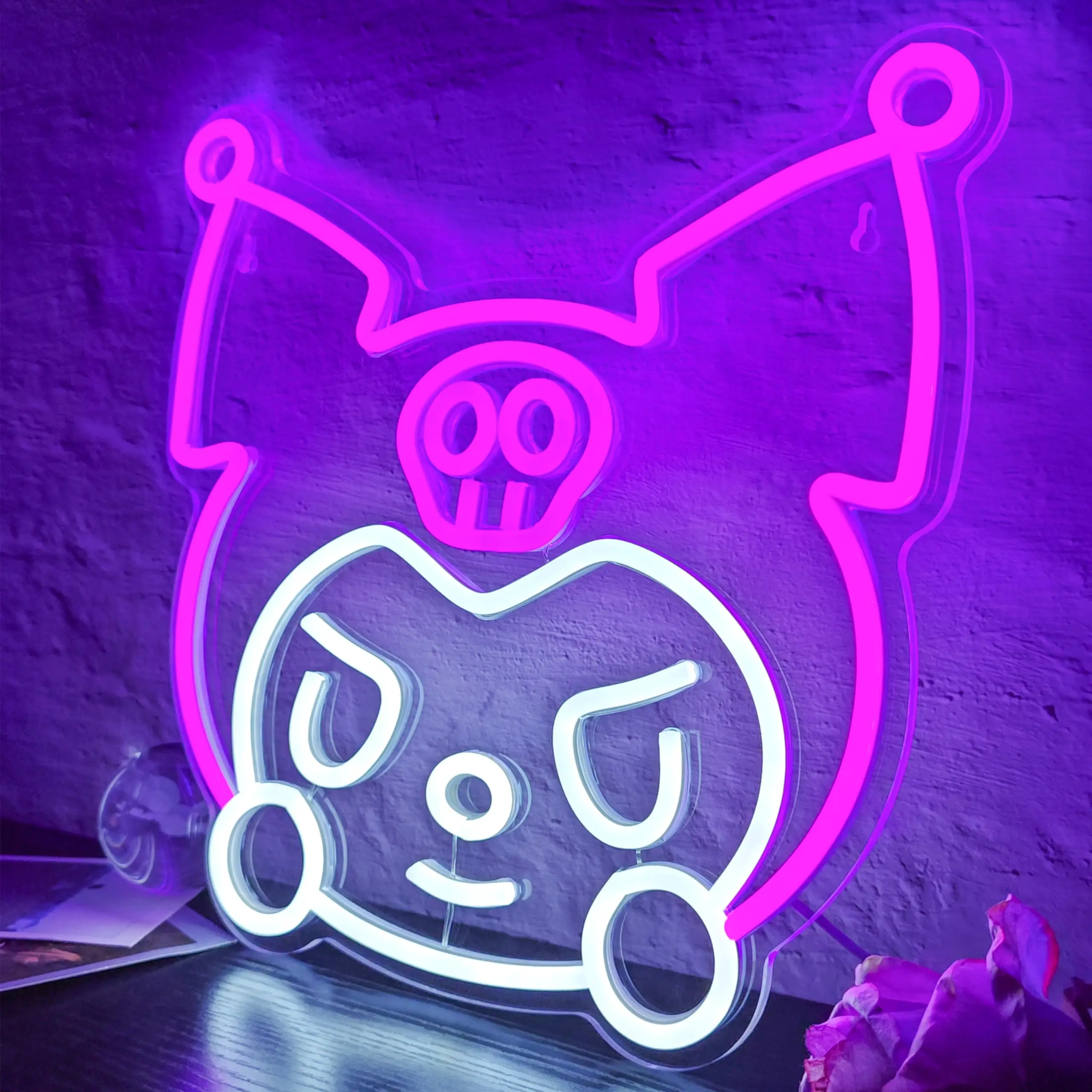 Sanrio Kouromi Neon Sign Cartoon Neon Sign for Family Bedroom Games Room Dog LED Light Sign Gift Light for Girls Boy Children