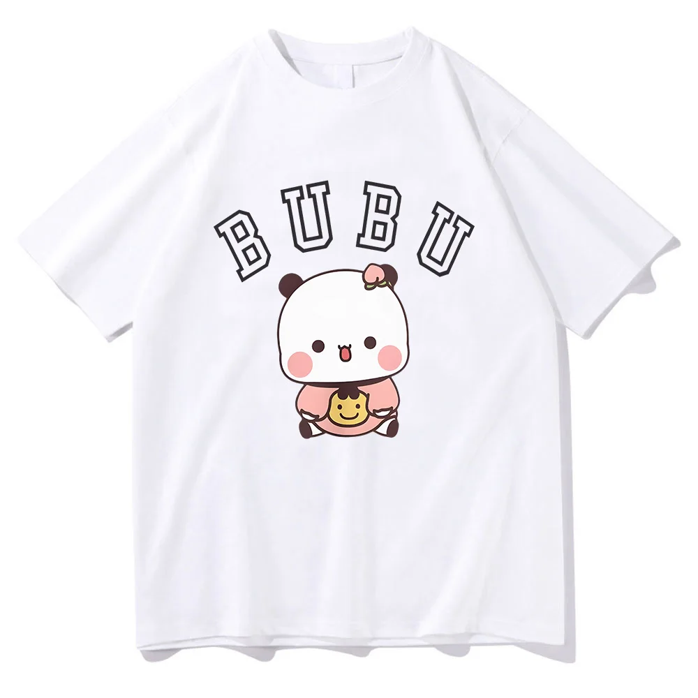 Bubu Dudu Panda Bear T-shirts Short Sleeve Summer Women/Men Tee-shirt Cartoon Kawaii Graphic Printing Tshirts Casual Girls Tees