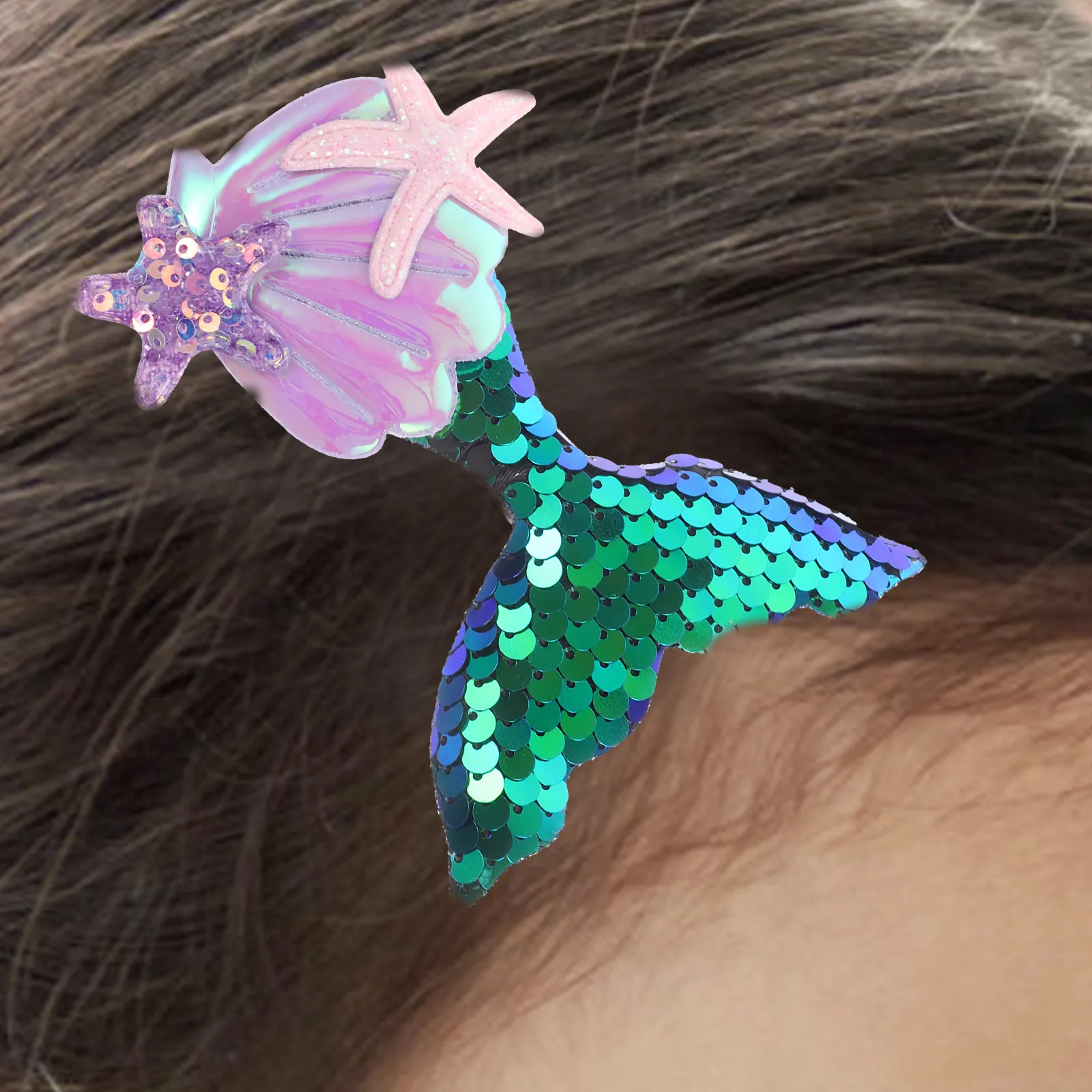 

2 шт., заколки для волос русалки, очаровательные аксессуары в виде океана для девочек, свадебная вечеринка, летние детские яркие элегантные украшения для волос