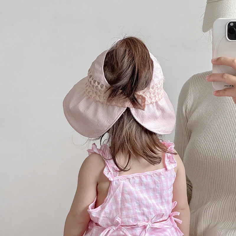 Breathable and Sunscreen Children's Hat Summer Large brimmed Sunshade Ceiling Hat Korean Edition Flower 5