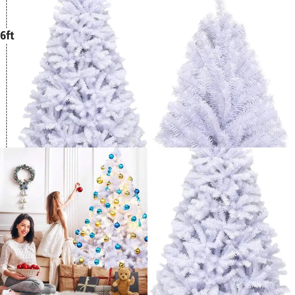 

6-Foot Premium PVC Needle Artificial Pine Tree with Metal Stand, Easy Assembly, Suitable for Indoor and Outdoor Christmas Decor