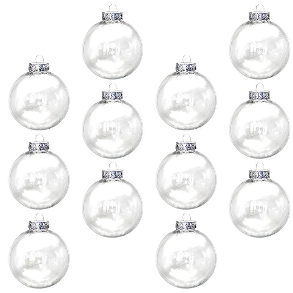 

20 Pcs Christmas Tree Baubles Shatterproof Balls Plastic Transparent Light Bulbs Xmas Ornament Delicate