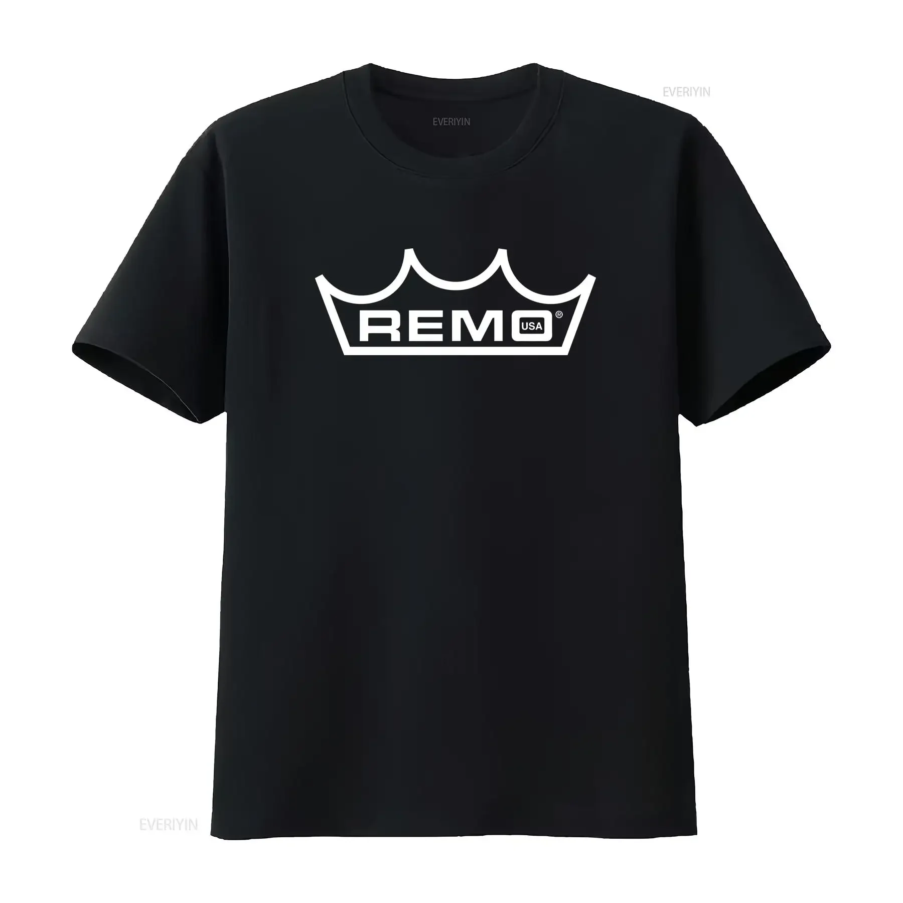 REMO Drums Equipment Logo camiseta negra para hombre talla S 3XL vintage lavado ropa de diseñador de moda gráfico estirado Unisex homme