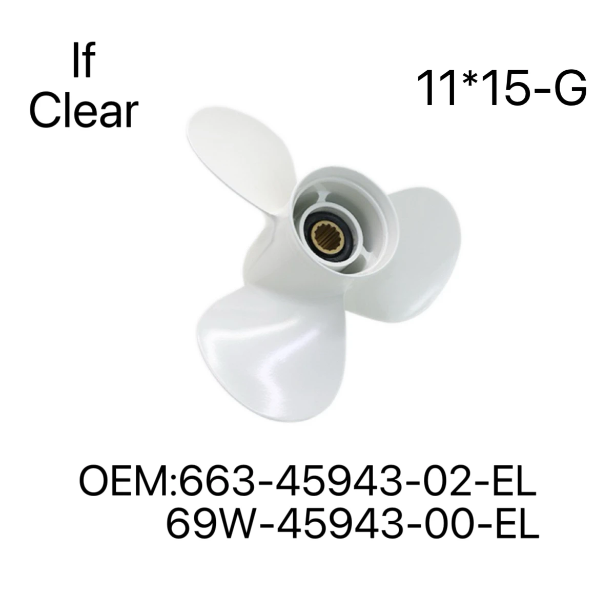 Hélice de substituição 69w-45943-00-el para motor de popa yamaha 40hp 50hp 60hp 11x15-g 3 lâminas de alumínio durável fácil instalação