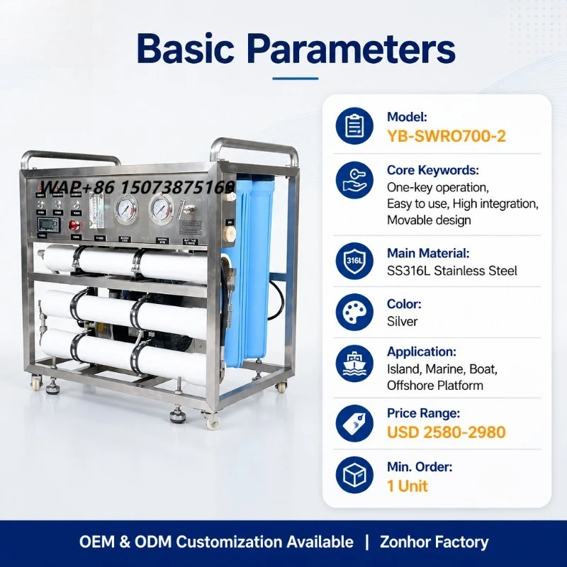 Portable Seawater Desalination Machine with Engine Motor & Pump 29L/H RO System for Boat/Yacht/Marine Use