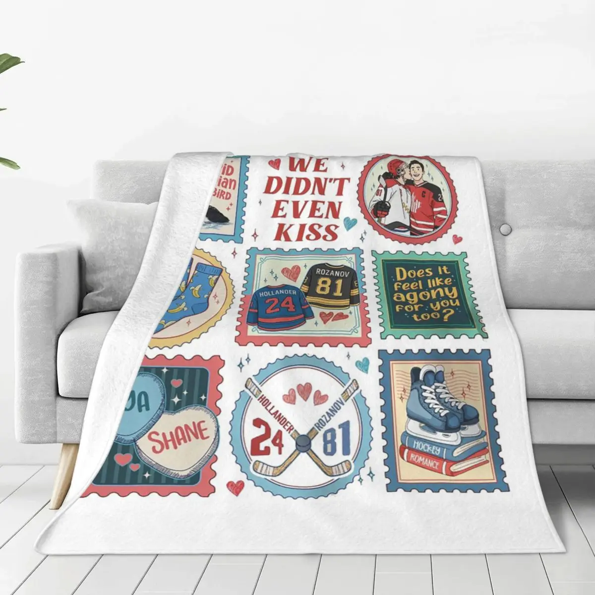 Connor And Ilya Hockey Romance Fan Hollander Rozanov Blanket Soft Warm Flannel Throw Plush for Bed Picnic Travel Home Sofa