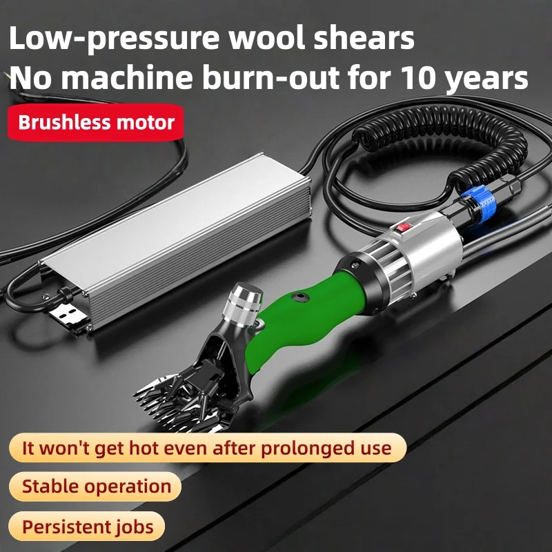 Portable Electric Sheep Shear Clipper Stainless Steel Replaceable Blades Adjustable Cutting Depth Long Coiled Power Cord