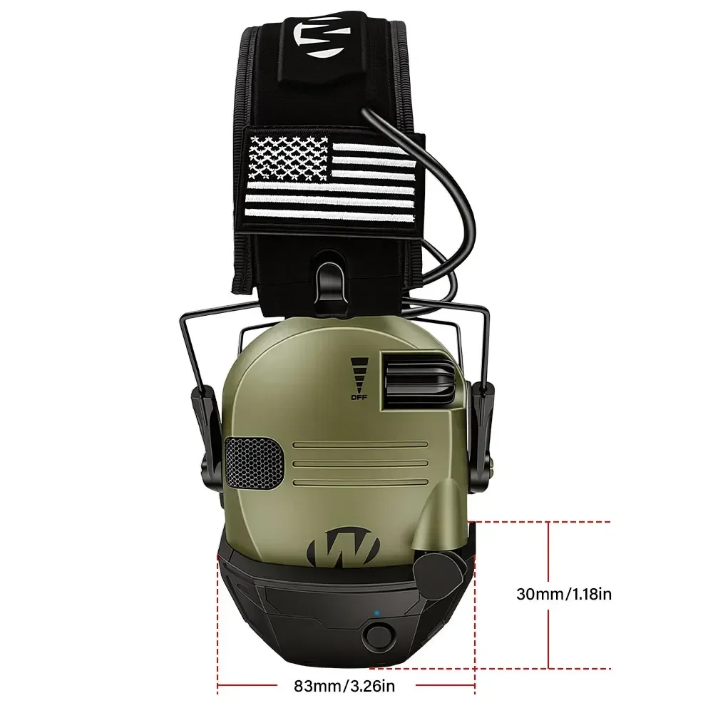 Professionelles Headset mit Geräuschunterdrückung und kabellosem Bluetooth, taktischer aktiver Gehörschutz gegen Lärm beim Schießen. – Detail 26