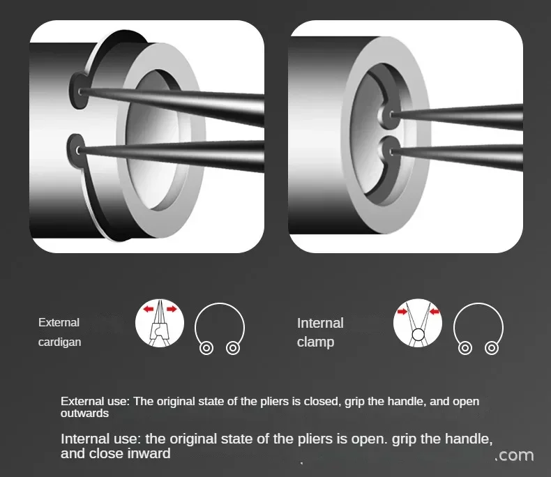 Industrial Grade Portable Circlip Pliers Set Snap Ring Pliers Multi Crimp Removable Plier Head Retaining Circlip Pliers HandTool
