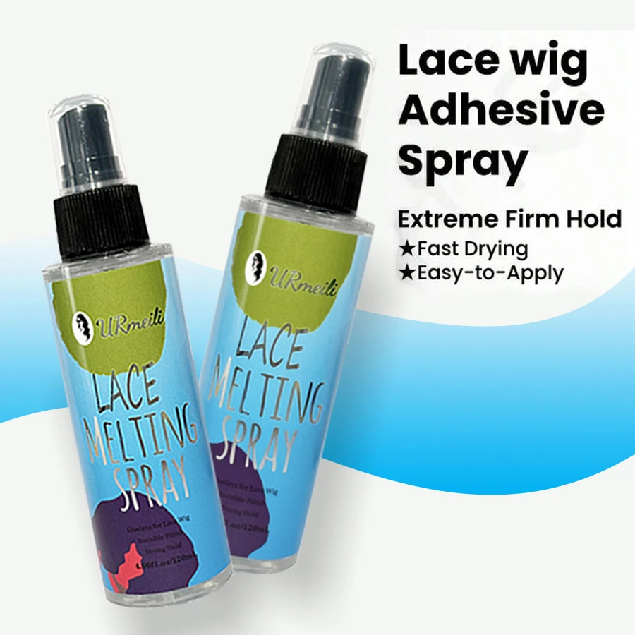 Spray de fusión de encaje de 120 ml, spray de fusión de peluca de encaje, fuerte sujeción de acabado natural, spray de fusión de peluca