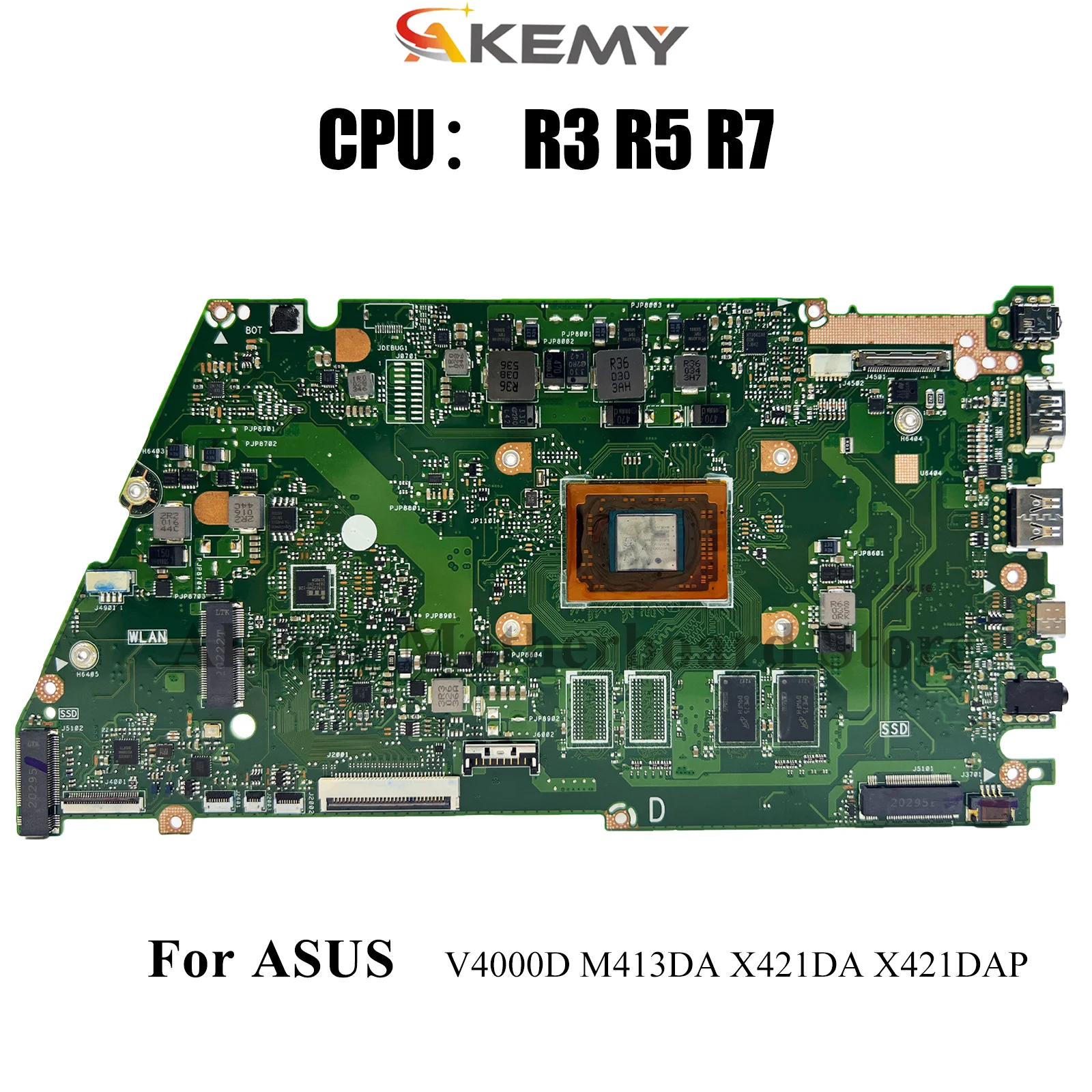 

X421DA Материнская плата для ноутбука ASUS VivoBook V4000D X421D M413DA X421DA X421DAP Материнская плата с процессором R3 R5 R7 100% тест ОК быстрая доставка