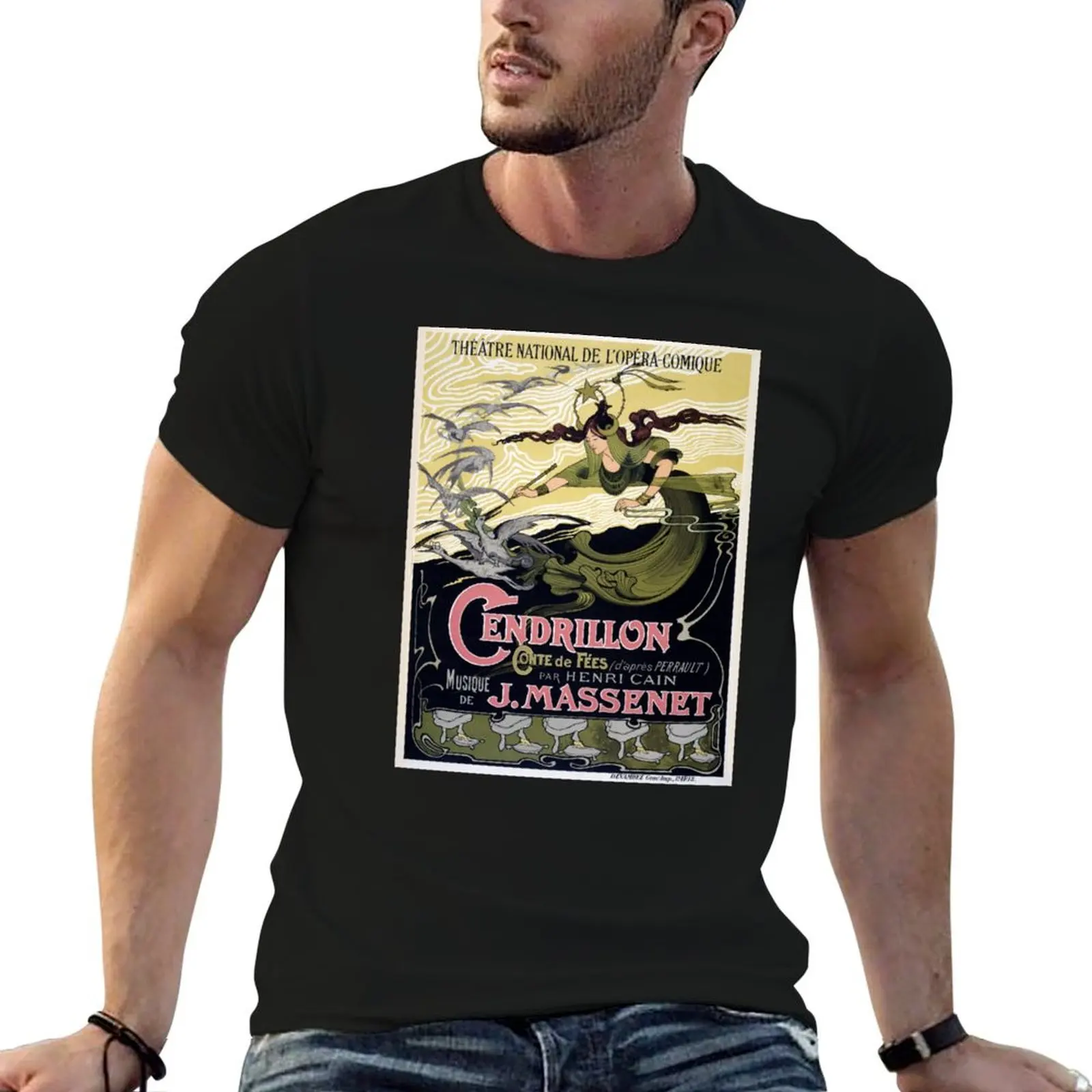 French Vintage Poster 1899 Restored T-Shirt Utility Work Short Sleeve Top