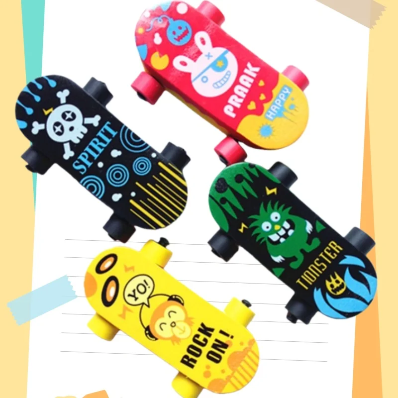 4/12/24 Uds monopatín creativo modelado goma dibujos animados Scooter lápiz borrador regalo para estudiantes útiles escolares