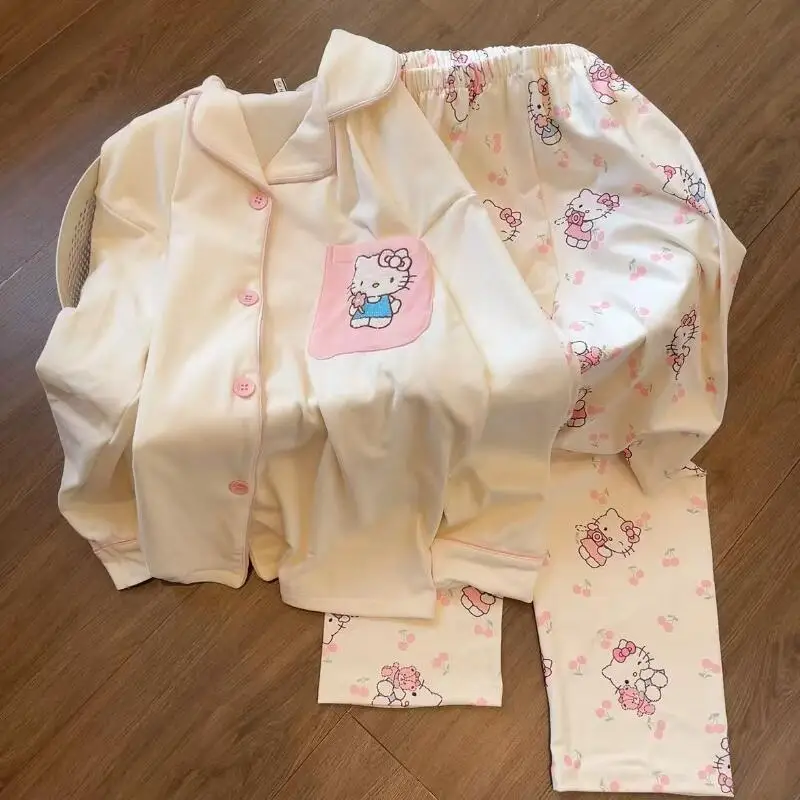 

Fashionable Sweet Girl Warm and Comfortable Home Clothes Pajamas Autumn Winter New Women's Cartoon Anime Soft Pajama Set Cute