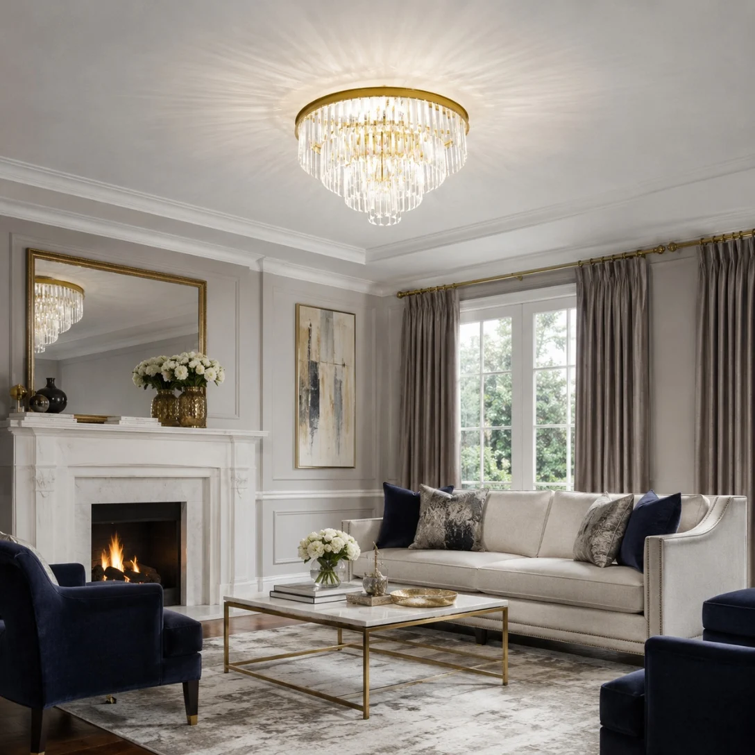 LED Crystal Chandelier Modern Simple Style Ceiling Light for Living Room Bedroom Hallway Decorative Lighting Fixtures