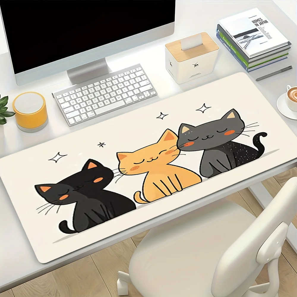 Cute cat pattern non-slip and leakproof large-sized mouse pad alfombrillas para escritorio alfombrillas gaming alfombrilla ratón
