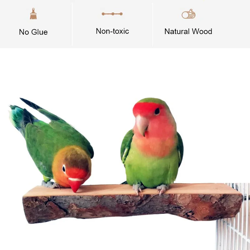 15cm Wide Natural Wood Pet Parrot Raw Wood Fork Tree Branch Stand Rack Squirrel Bird Hamster Branch Perches Chew Bite Toys Stick