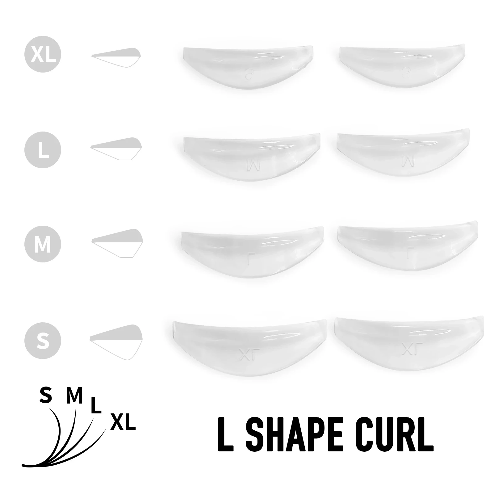 Lomansa 4 Paar L Curl Silikon Wimperndauerwelle Pad Heben Wimpern Stangen Schild Wimpernzange Zubehör Applikator Make-up-Tool