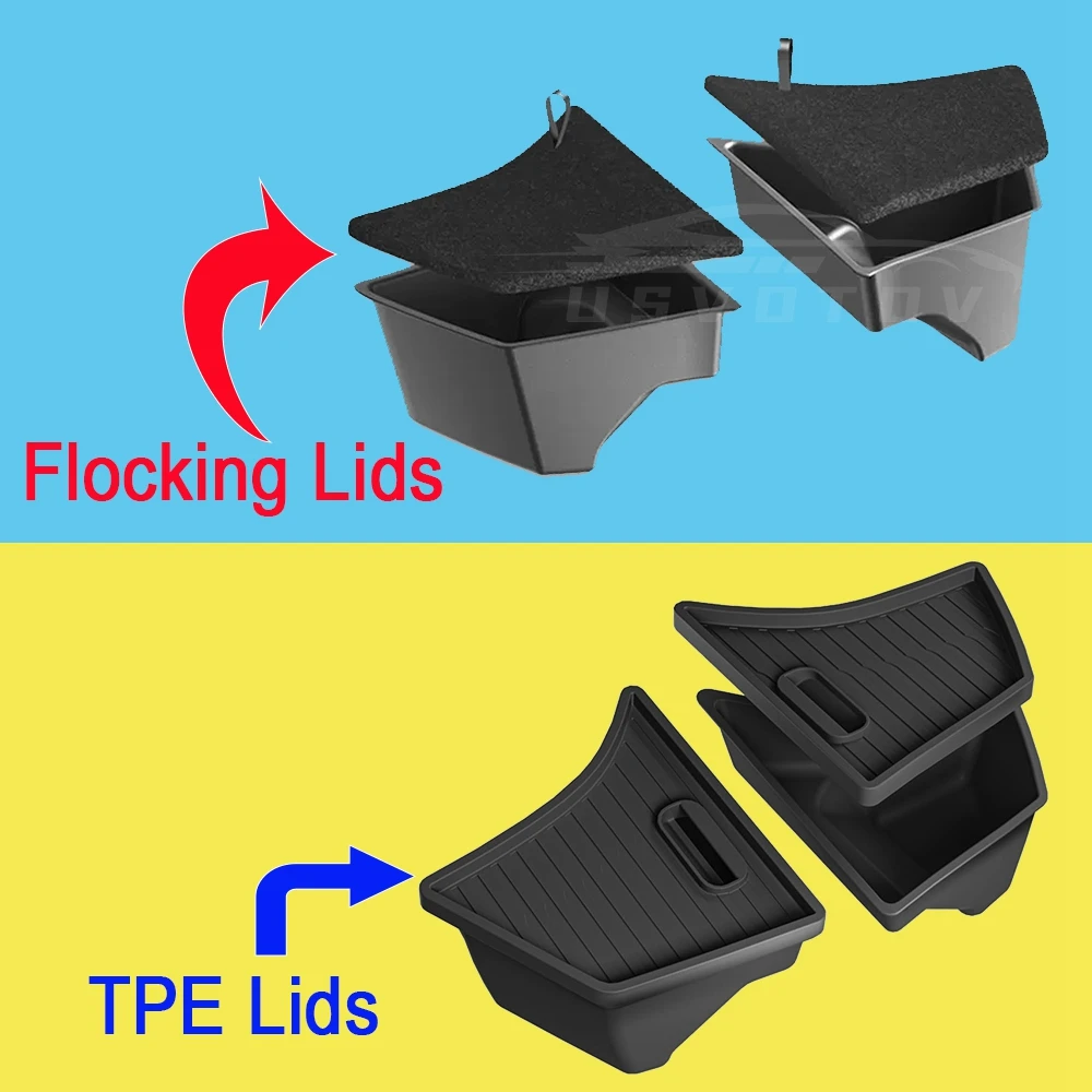 2024 2025 テスラモデル 3 ハイランドリアトランクオーガナイザーサイド収納ボックスブーツマットビン TPE 植毛蓋カバーカーアクセサリー