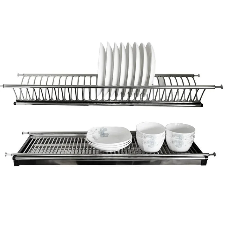 Kitchen Cabinet Stainless Steel Dish Rack Cabinet Built-in Double Layer