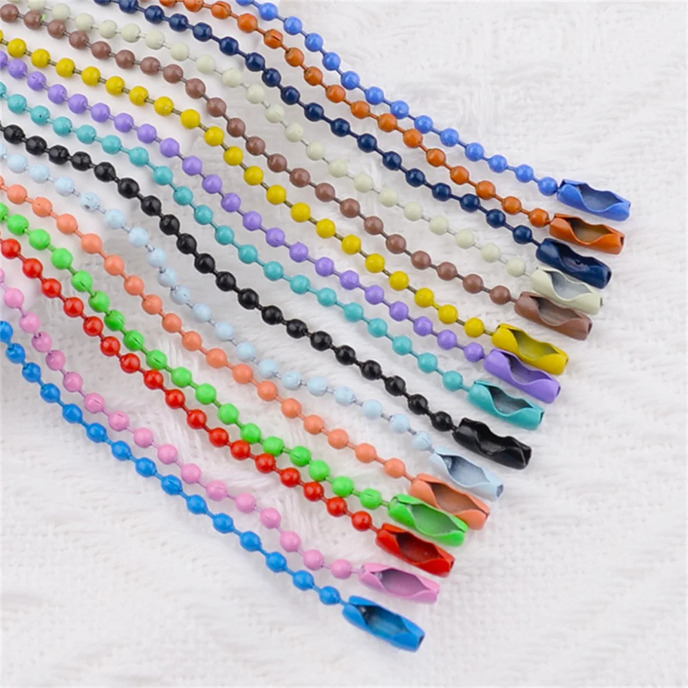 60 ชิ้น/แพ็คเหล็กสเปรย์ทาสีโซ่ลูกปัดโซ่หัวเข็มขัด DIY เครื่องประดับอุปกรณ์เสริมเบเกอรี่สีแท็กโซ่จี้โซ่