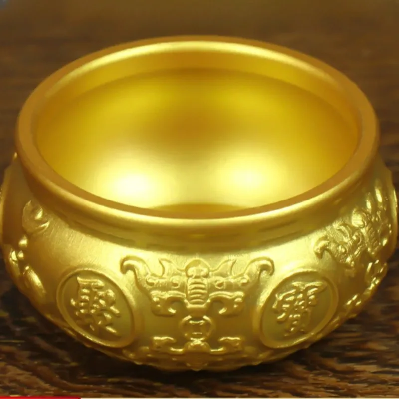 Lucky Brass Pixiu Treasure Pot Ornament Attracts Wealth and Prosperity for Relocation Store Opening Gifts