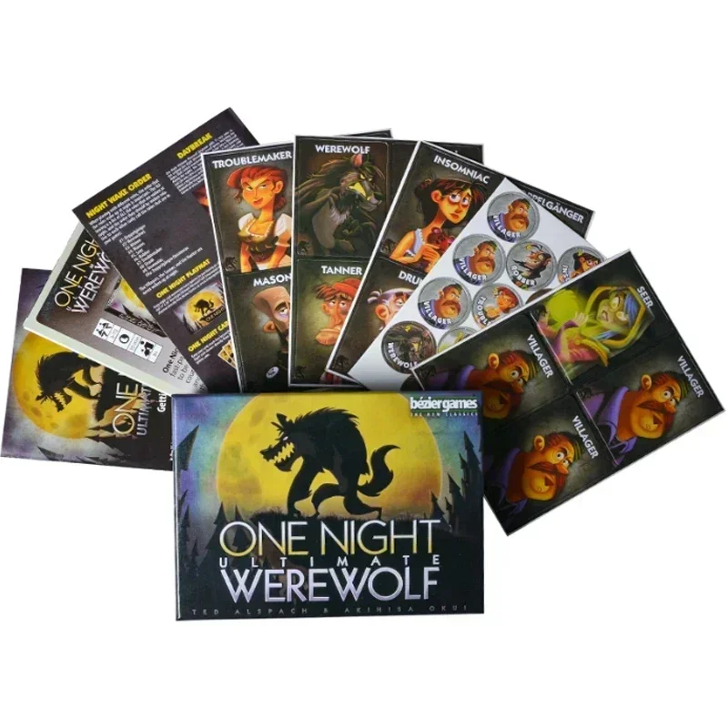 One Night Ultimate Werewolf Cards Collection Board Game Alien Super Villains Edition Deck For Party Playing