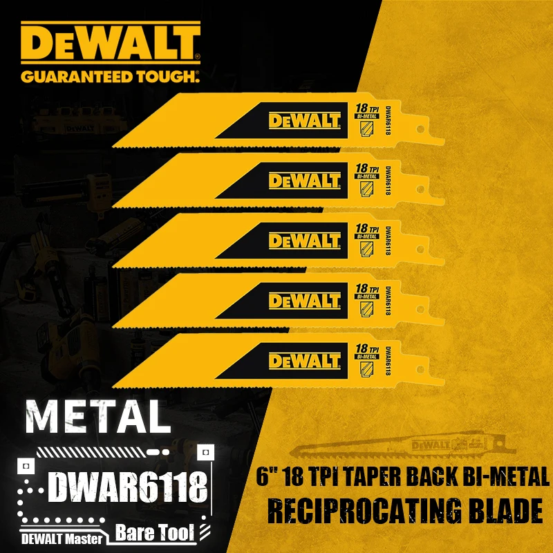 DEWALT Rechte Achterkant Hout Snijden Bi-Metaal Reciprozaagbladen 2X Lange Levensduur Voor DCS369 DCS367 DCS389 Power Tool Accessoires