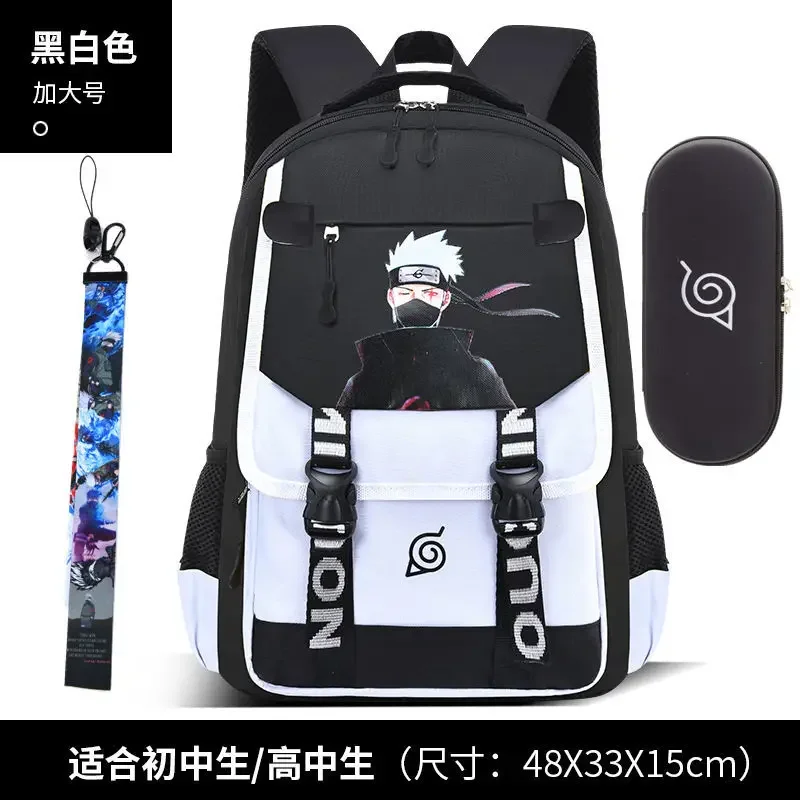 ZA01 حقيبة مدرسية جديدة من الرسوم المتحركة نينجا حقيبة مدرسية متوسطة وثانوية للطلاب حقيبة مدرسية بسيطة ذات سعة كبيرة أنيمي periphe1Lm@