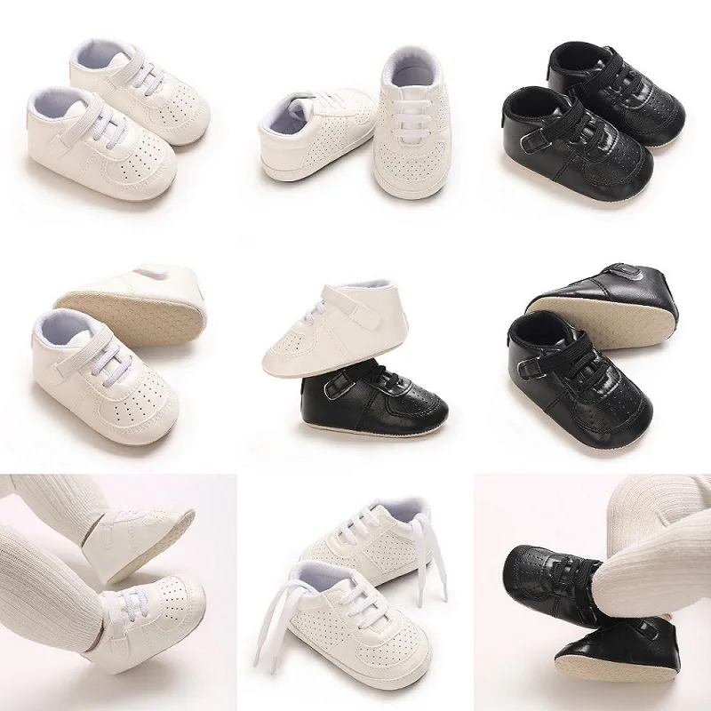 Solid Color Breathable Classic Sports Shoes Baby Boys and Girls Soft Sole Shoes First Walkers Shoes Infant Anti slip Baby Shoes