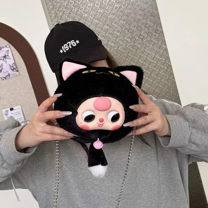 Authentic Baby Three Lucky Cat Blind Box Zipper Bag Vinly Mystery Box Pendant Cute Doll Girl Birthday Gift Zipper Bag Trendy Toy