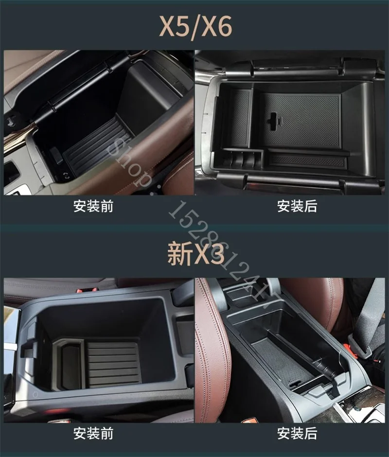 For BMW X3/X4/X5/X6 2011 2012 2013~2021 Central Armrest Storage Box Stowing Glove Case Tray Container car Accessories