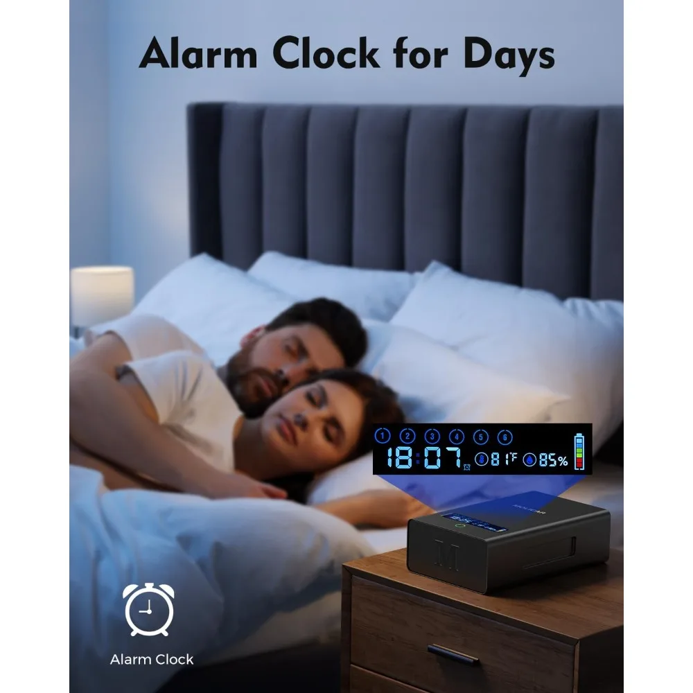 Gun Safe for Handgun, Alarm Clock Biometric Pistol Safe Fingerprint Handgun Safe with Touchscreen Keypad LCD of Temp, Humidity,