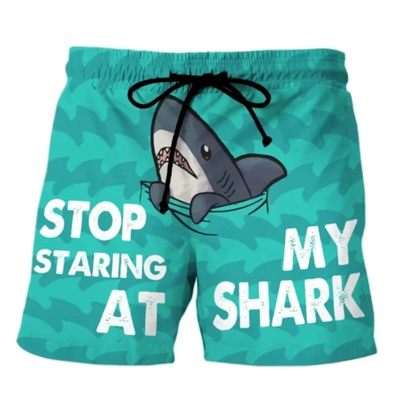 Funny Fruit Banana Pattern Short Pants For Men Shark Chicken 3D Printed Beach Shorts Summer Vacation Surfing Swimming Trunks