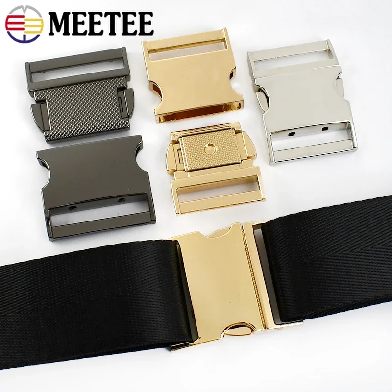 2/4/10Pcs Meetee 16-38mm Metal Release Buckle Backpack Side Buckles Outdoor Webbing Adjustable Clasp DIY Hardware Accessories