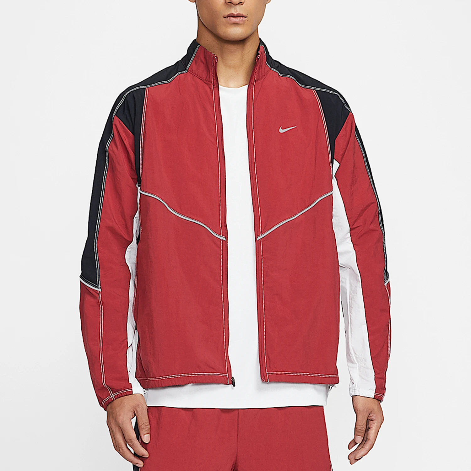 

Оригинальная мужская тканая куртка Nike Retro Dri FIT с воротником-стойкой и элементами пэчворка IF2029-613