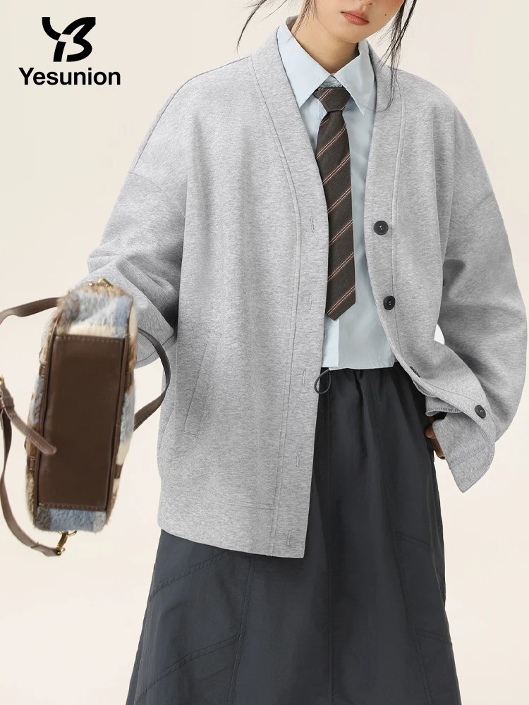 

Весенне-осенний вязаный женский свитер с v-образным вырезом, кардиган, повседневный облегающий трикотаж, модная корейская версия, кардиган для отдыха